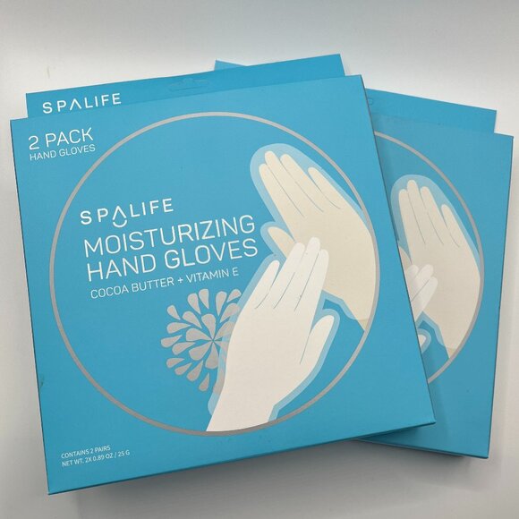 Spa Life Moisturizing Hand Gloves Cocoa Butter Vitamin E - 2 Boxes - 4 Pair Set - Picture 1 of 2